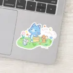 Anime Tom Jerry And Tuffy Picnic Sticker