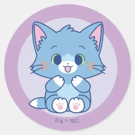 Anime Tom And Jerry Tom Classic Round Sticker
