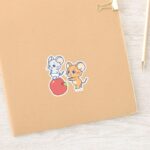 Anime Tuffy And Jerry Apple Rolling Sticker