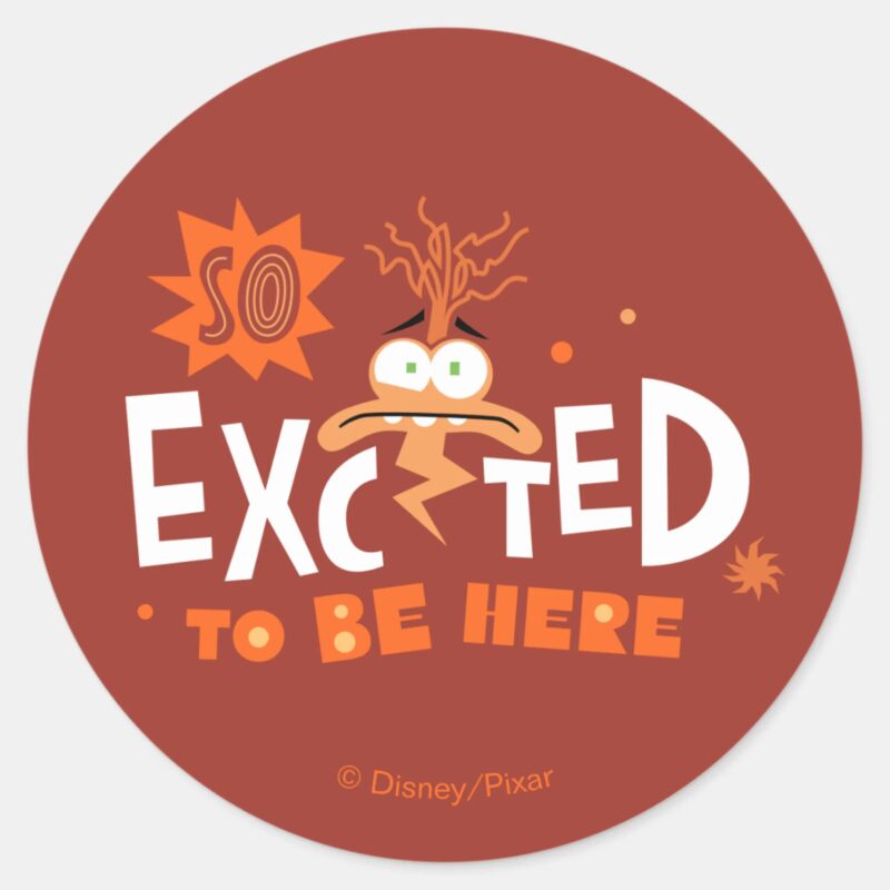 Anxiety So Excited To Be Here Classic Round Sticker Anxiety So Excited To Be Here Classic Round Sticker