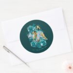 Aquaman Riding Seahorse Across Kingdoms Classic Round Sticker