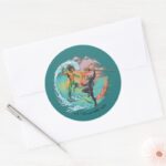 Aquaman Black Manta Tidal Wave Classic Round Sticker