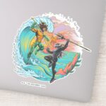 Aquaman Black Manta Tidal Wave Sticker