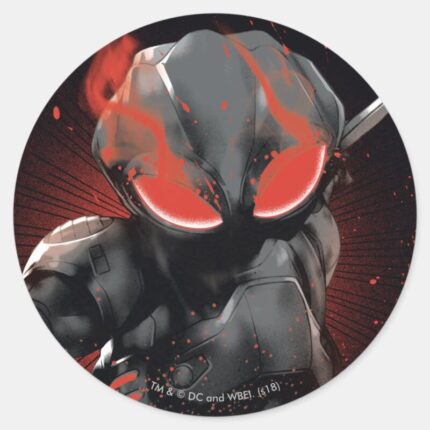Aquaman Black Manta Red Swipe Graphic Classic Round Sticker