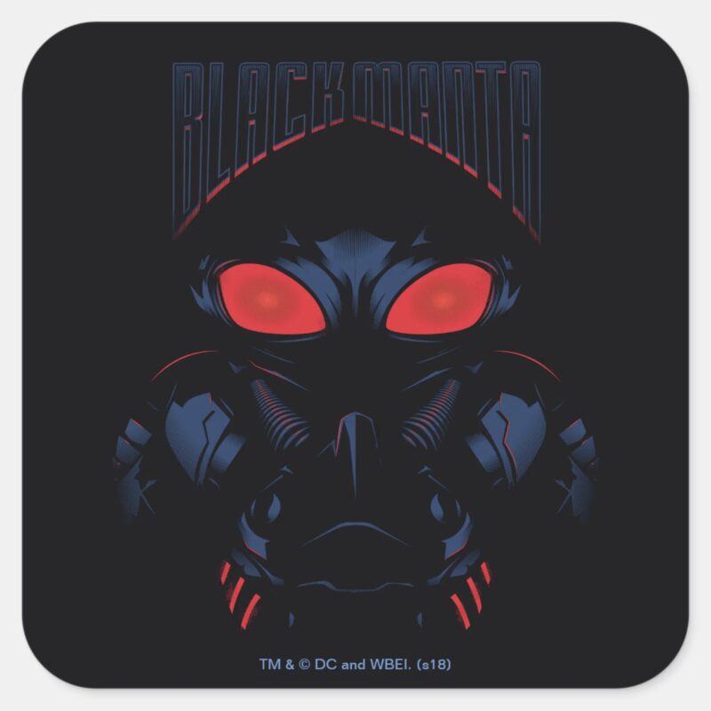 Aquaman Black Manta Shadowy Graphic Square Sticker
