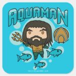 Aquaman Chibi Aquaman Undersea Graphic Square Sticker