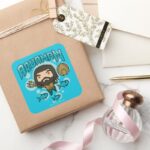 Aquaman Chibi Aquaman Undersea Graphic Square Sticker