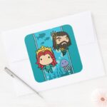 Aquaman Chibi Mera Aquaman Undersea Graphic Square Sticker