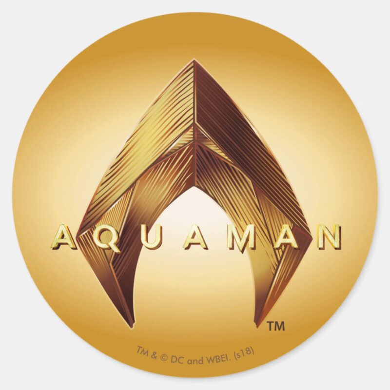 Aquaman Golden Aquaman Logo Classic Round Sticker