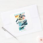 Aquaman Modernist Aquaman Black Manta Graphic Square Sticker