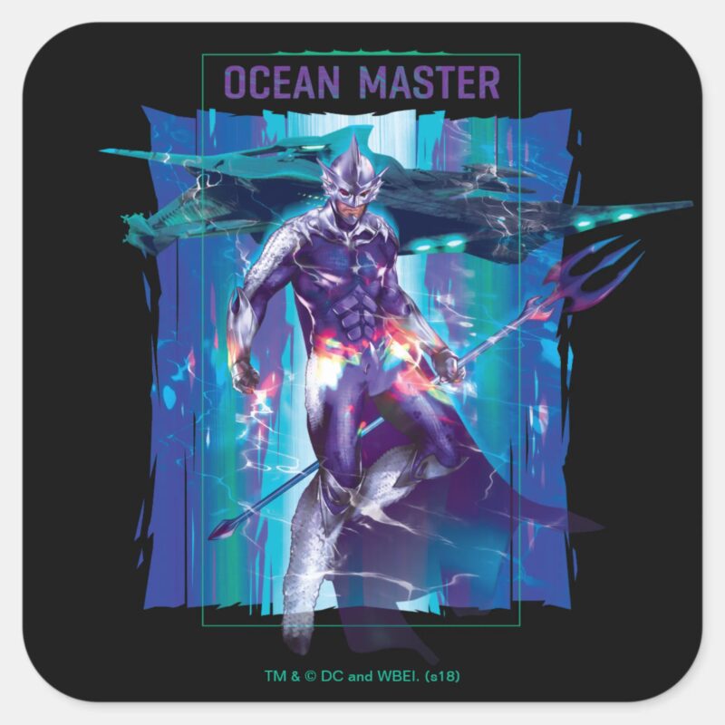 Aquaman Ocean Master King Orm Refracted Graphic Square Sticker