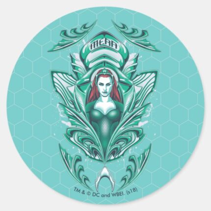 Aquaman Ornate Mera Graphic Classic Round Sticker