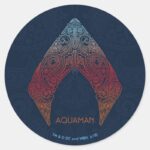 Aquaman Paisley Aquaman Logo Classic Round Sticker