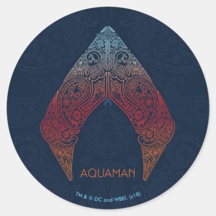 Aquaman Paisley Aquaman Logo Classic Round Sticker