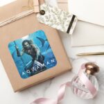 Aquaman Prince Orin With Aquatic Animals Square Sticker