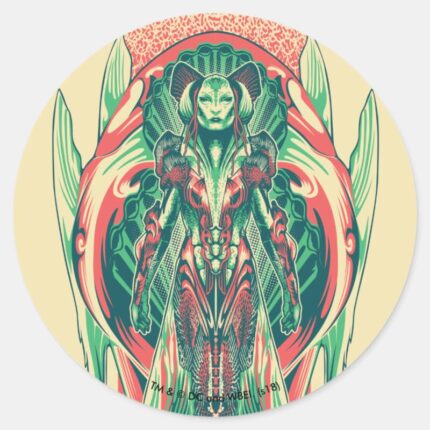 Aquaman Queen Fisherman Art Nouveau Panel Classic Round Sticker