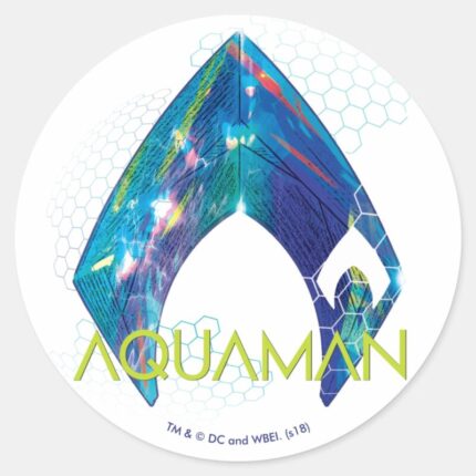 Aquaman Refracted Aquaman Logo Classic Round Sticker