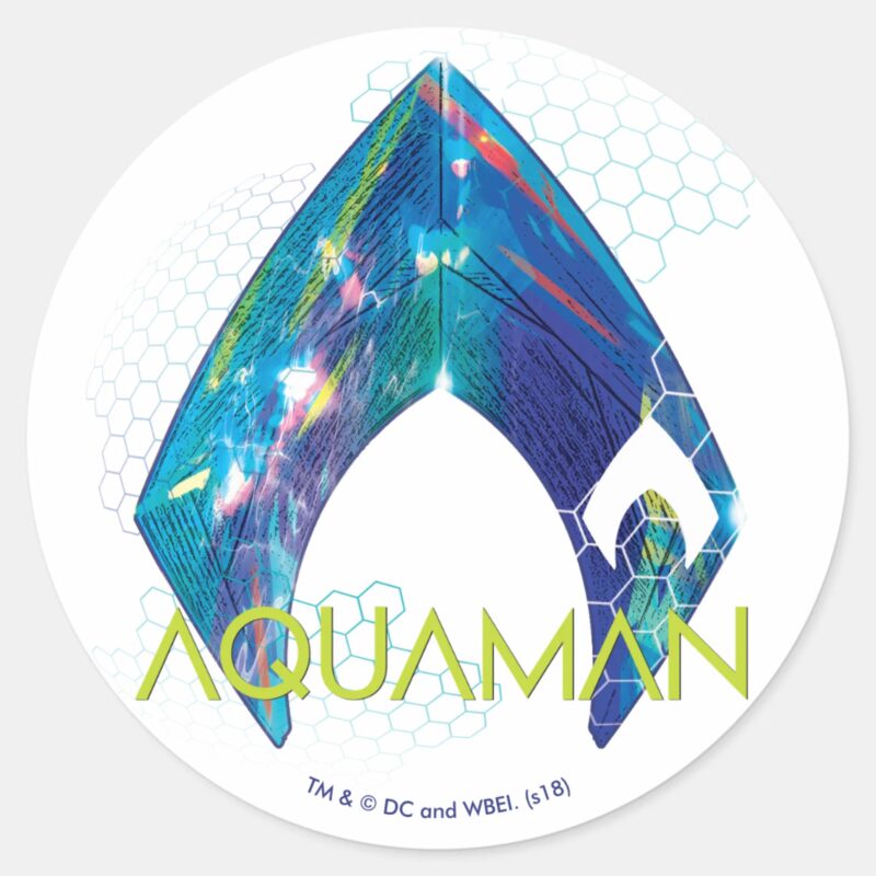 Aquaman Refracted Aquaman Logo Classic Round Sticker