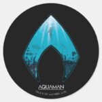 Aquaman See Through Aquaman Logo Ocean Graphic Classic Round Sticker