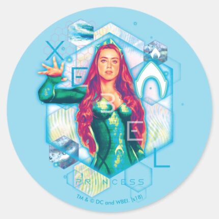 Aquaman Xebel Princess Mera Hexagonal Graphic Classic Round Sticker
