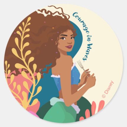 Ariel Courage In Waves Classic Round Sticker