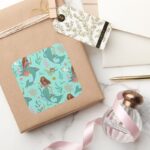 Ariel Undersea Adventure Pattern Square Sticker