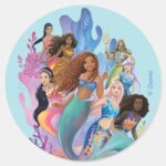 Ariel And Her Family Classic Round Sticker