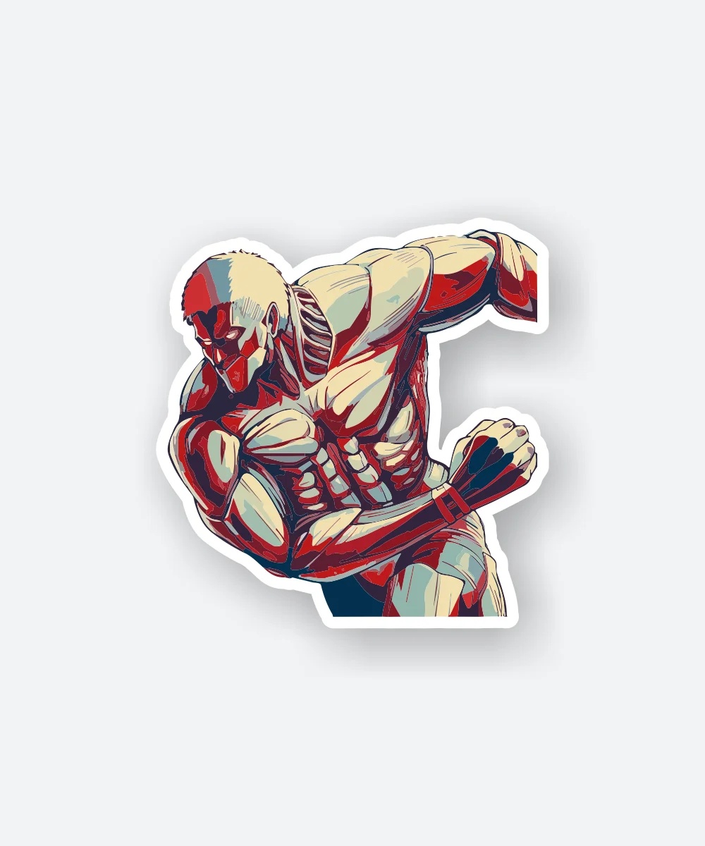 Armored Titan Attacking Sticker