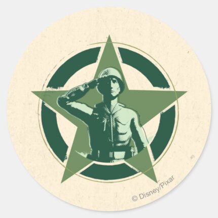 Army Sarge Salutes Classic Round Sticker