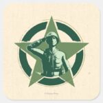 Army Sarge Salutes Square Sticker
