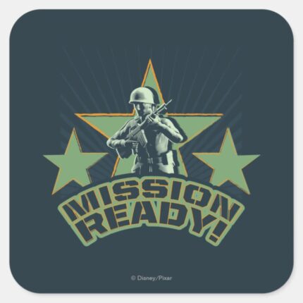 Army Sarge Mission Ready Square Sticker