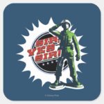 Army Sarge Sir Yes Sir Square Sticker