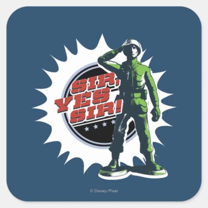 Army Sarge Sir Yes Sir Square Sticker