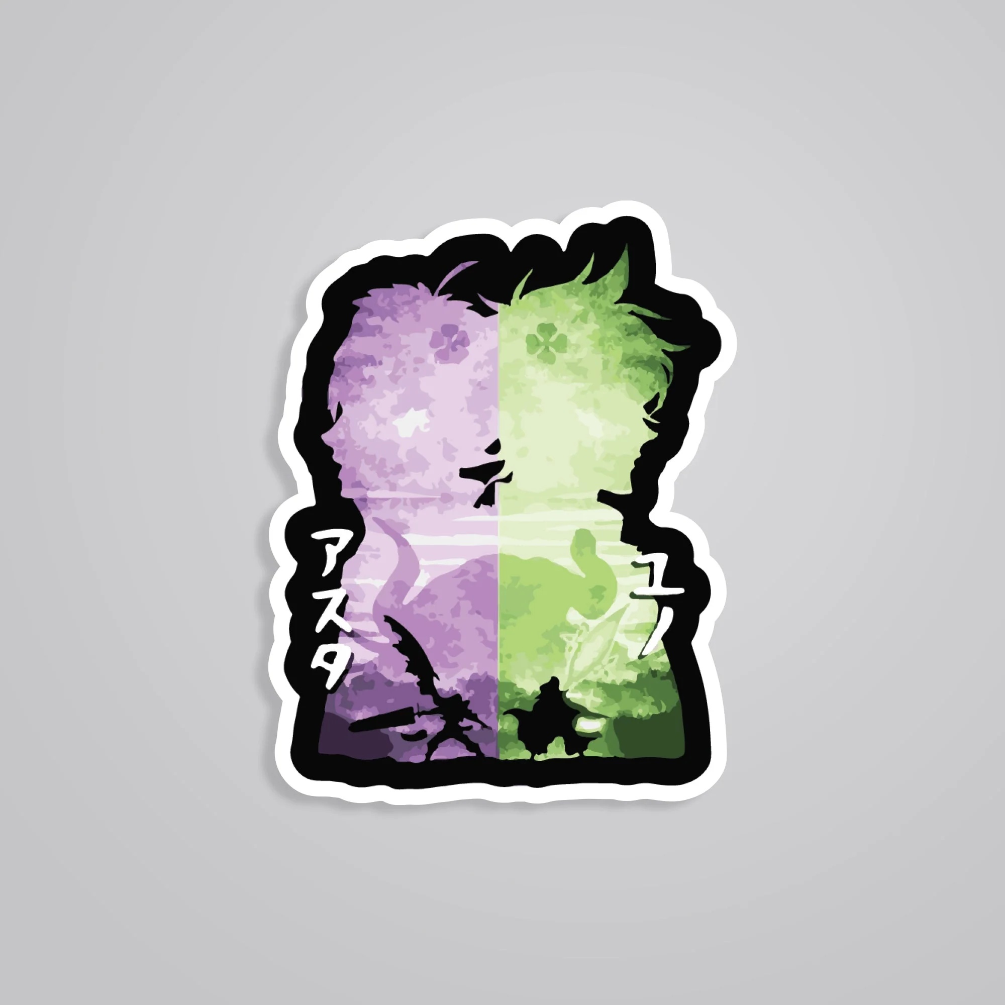 Asta Yuno Silhouette Anime Stickers