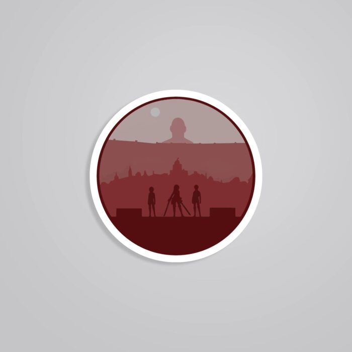 Attack On Titan In Red Anime Stickers