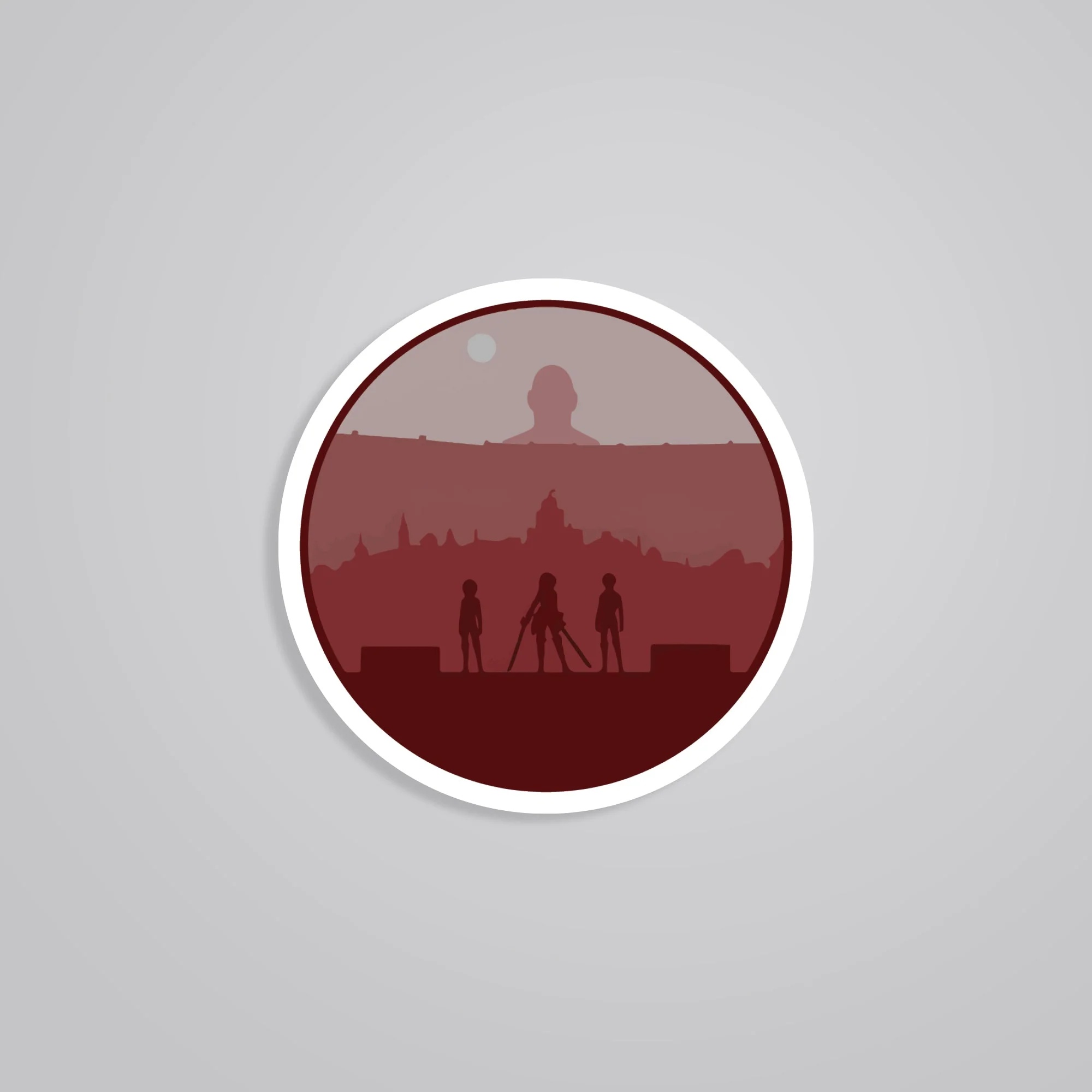 Attack On Titan In Red Anime Stickers