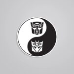 Autobot Deception In Black White Movies Stickers