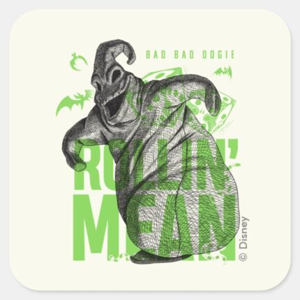 Bad Bad Oogie Rollin Mean Square Sticker