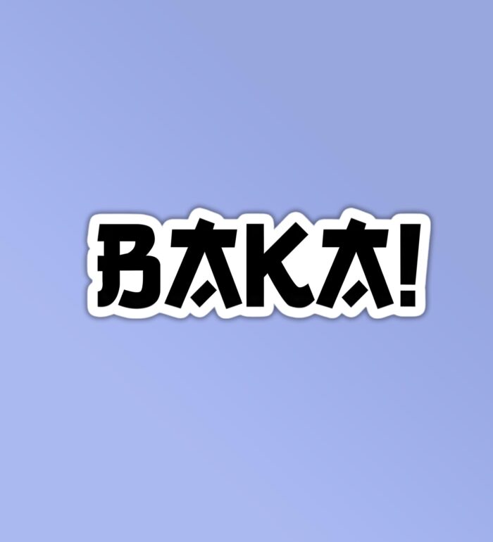 Baka Text Laptop Mobile Stickers