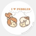 Bam Bam Loves PEBBLES™ Classic Round Sticker