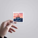 Bangkok Skyline Post Stamp Travels Stickers