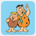Barney Rubble And Fred Flintstone Square Sticker