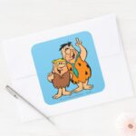 Barney Rubble And Fred Flintstone Square Sticker