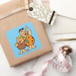 Barney Rubble And Fred Flintstone Square Sticker