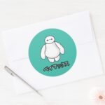 Baymax Green Graphic Classic Round Sticker