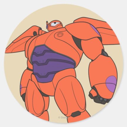 Baymax Orange Suit Classic Round Sticker
