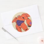 Baymax Orange Suit Classic Round Sticker