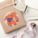 Baymax Orange Suit Classic Round Sticker