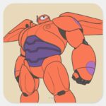 Baymax Orange Suit Square Sticker