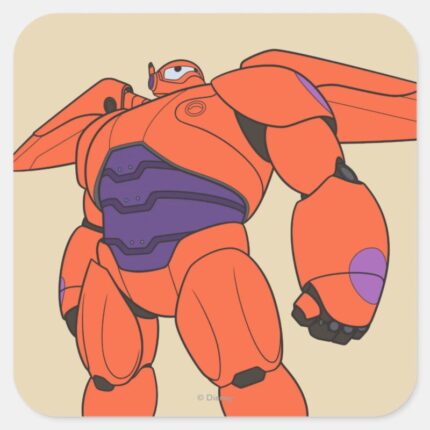 Baymax Orange Suit Square Sticker